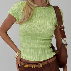 Short Sleeve Smocked Top