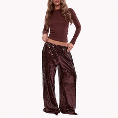 Sequin Wide-Leg Pants