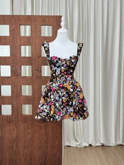 Floral Embroidery Sequins Mini Dress