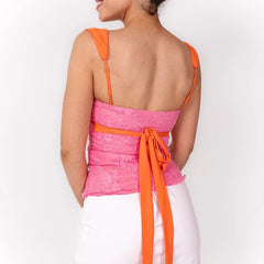 Two Tone Lace Patchwork Crop Top