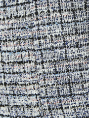 Grey Tweed Strap Frill Pleared Mini Dress