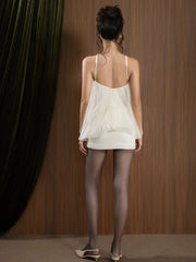 Mesh Flare Halter Mini Dress