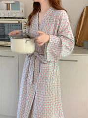 Printed Long Sleeve Night Gown Robe