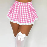 Plaid Print Mini A-line Skirt