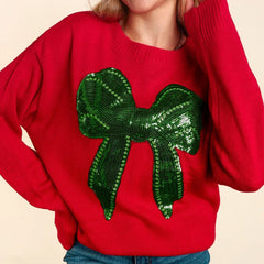 Sequin Bowknot Sweater
