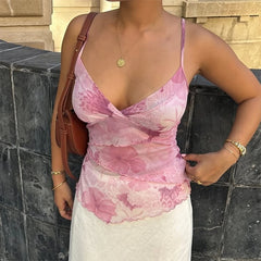 Tie Dye Print V Neck Crop Top