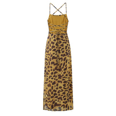 Animal Print Strappy Maxi Dress