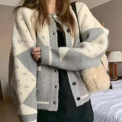 Print Knitted Cardigan