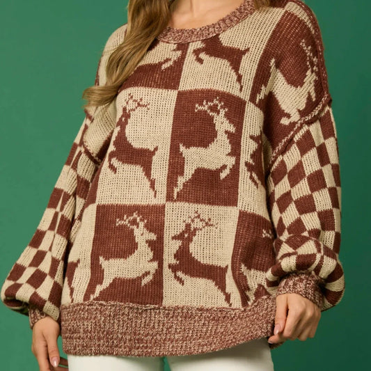 Halloween/Christmas Print Sweater