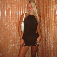 Halter Backless Mini Dress