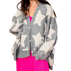 Star Embroidery Loose Cardigan