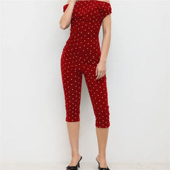 Polka Dot Print Capri Pants