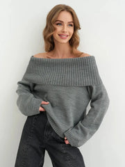 Off Shoulder Knit Sweater