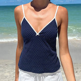 Polka Dots Print Cami Crop Top