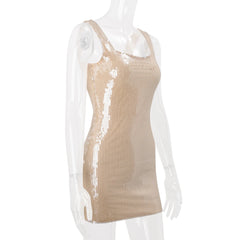 Square Strap Sequin Mini Dress