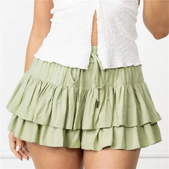 Flowy Ruffle Hem Mini Tiered Skirt