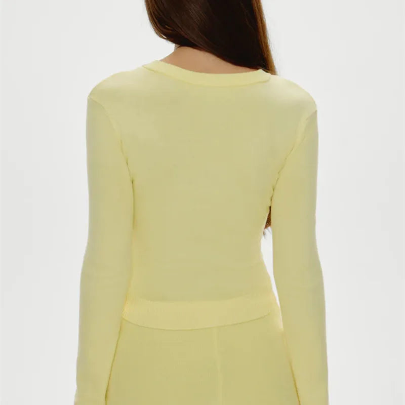 Light yellow long-sleeve dress