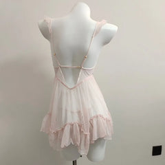 Embroidery Daisy Lace Embroidered Nightdress