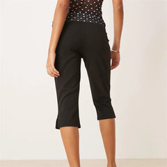 Polka Dot Patchwork Knee Length Pants