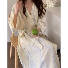 Printed Long Sleeve Night Gown Robe
