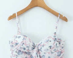 Shell Printed Tie Up Cami Mini Dress