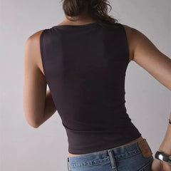 Y2K Flower Print Sleeveless Tank Top - Colorful Summer Style