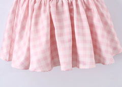 Gingham Mini Button Sleeveless Dress