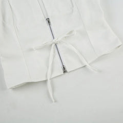 Hollow Out Zipper Sleeveless Tank Top