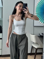 Ribbed Transparent Strap Tank Top