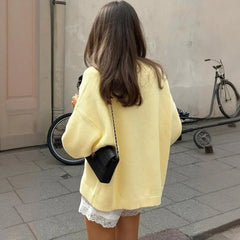 Letter Print Full Sleeve Loose Sweater