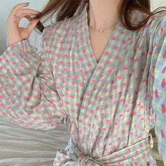 Printed Long Sleeve Night Gown Robe