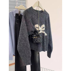 Bow Knitted Full Sleeves Sweater