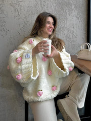 Rose Embellished Sweater