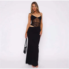 Mesh Strap Maxi Dress