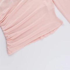 Round Neck 3-piece Long Sleeve T-shirt Mini Skirt Set