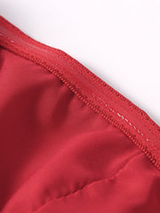 Strapless Solid Flare Red Midi Dress