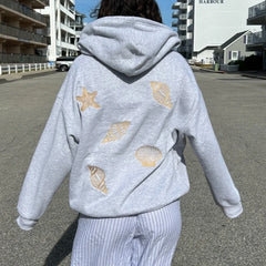 Seashell Embroidery Sweatshirt Hoodie