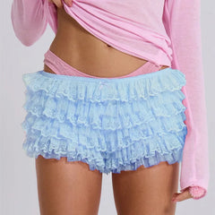 Lace Ruffle Shorts Layered Bloomers