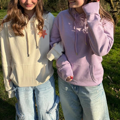 Floral Letter Embroidery Hooded Sweatshirt