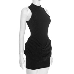 Glitter Ruched Mini Tank Dress