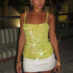 Sequin Crochet Cami Top