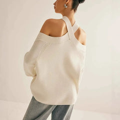 Cross Strap Off Shoulder Sweater