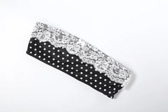 Black Polka Dot Lace Patchwork Bandeau Top And Maxi Skirt Set