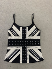 Flag Print Studded Cami Top