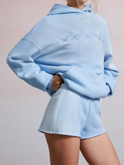 Butterfly Embroidered Hooded Sweatshirt