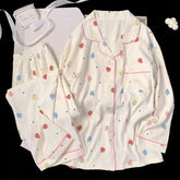 Long Sleeve Strawberry Print Loungewear Set