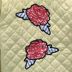 Floral Embroidered Tie-Up Quilted Jacket