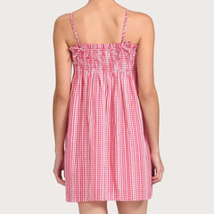 Striped Print Smocked Spaghetti Strap Babydoll Mini Dress