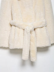 Belt Faux Fur Coat