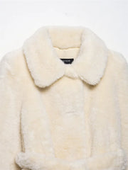Belt Faux Fur Coat